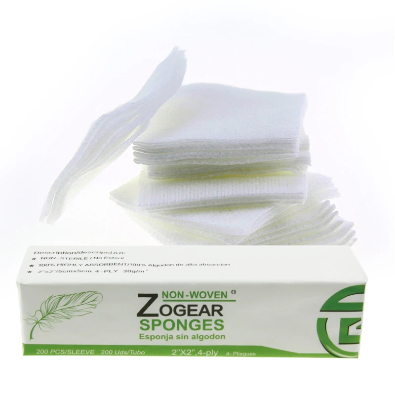 CW007 ZOGEAR 4-ply non-woven swab/dental non-woven sponge