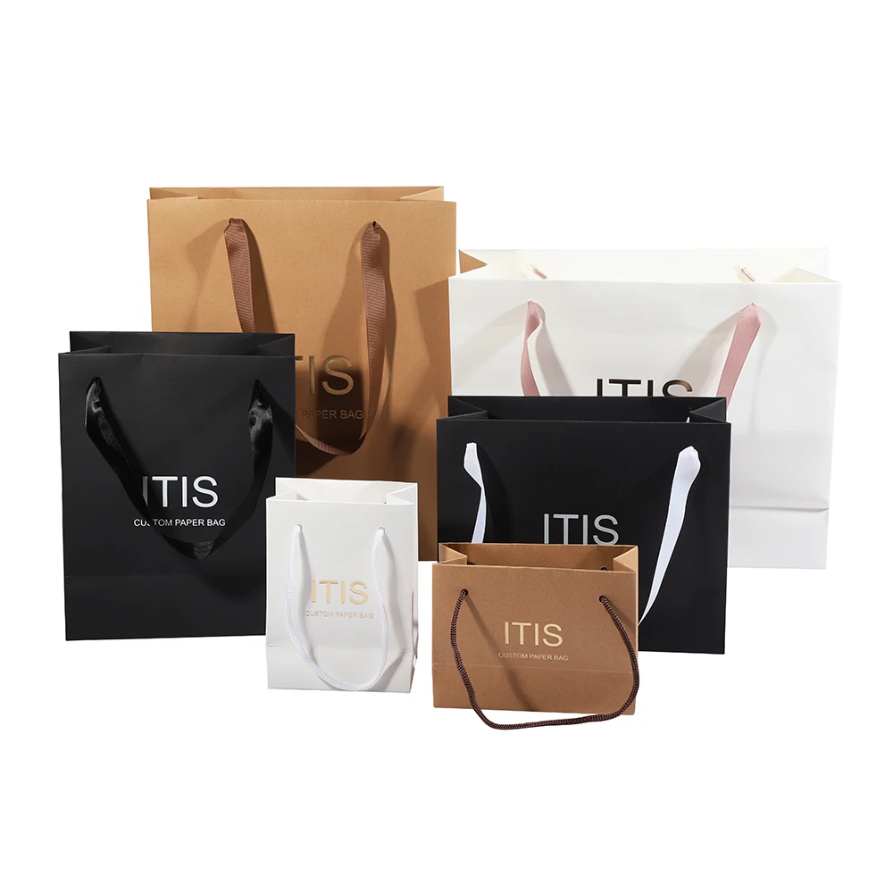 Wholesale printed promotional small white brown recycled craft gift brown kraft bread coffee square bottom paper packaging bags