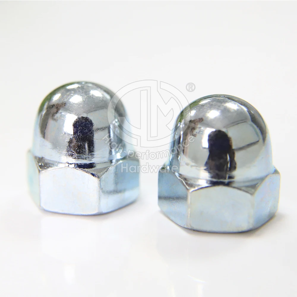 White Painted Surface Carbon Steel Hex Cap Nut Domed Acorn Nut for bicycle