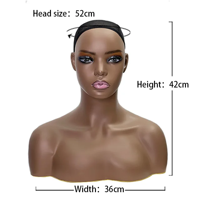 Female human body realistic head neck shoulder model wigs display