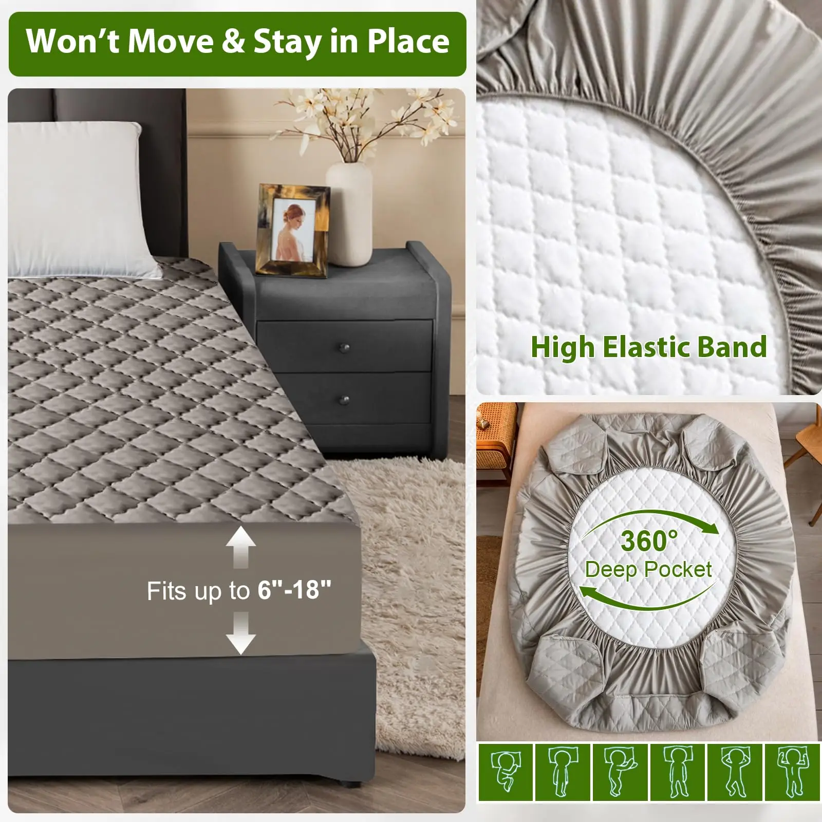 YK Zippered Breathable Waterproof Anti Bed Bug Mattress Encasement Protector