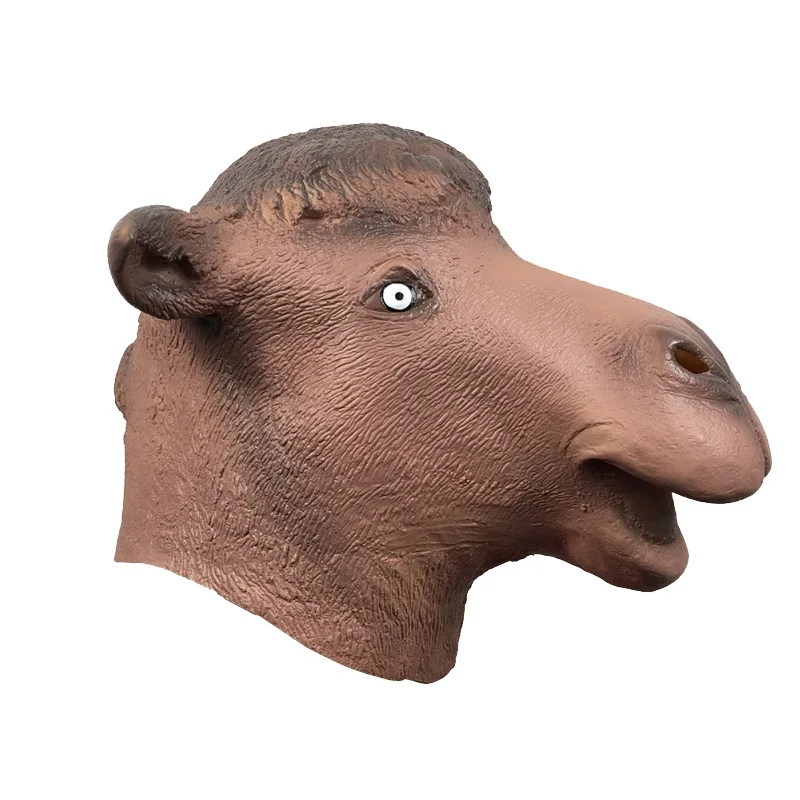 Funny Camel Animal Headgear Mask Masquerade Parody Latex Headwear Halloween Party Performance Props