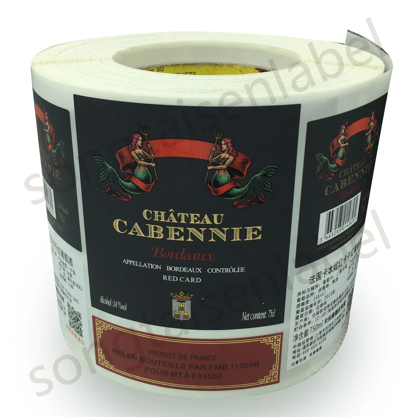 High Quality Bronzing Embossed Crystal Spot UV Wet Strength Texture Paper Roll Wine Labels