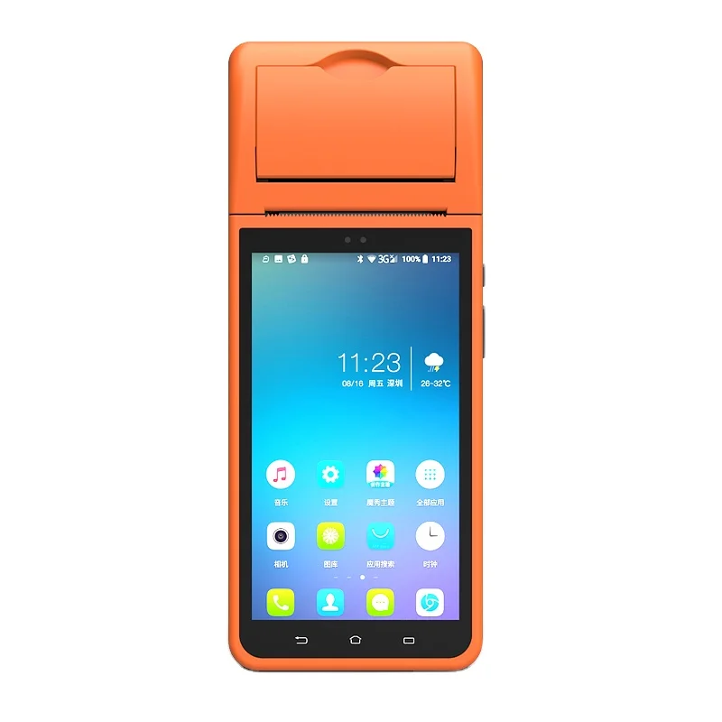 Ручной Pos-терминал с 1d 2d сканером штрих-кодов, Android 8,1
