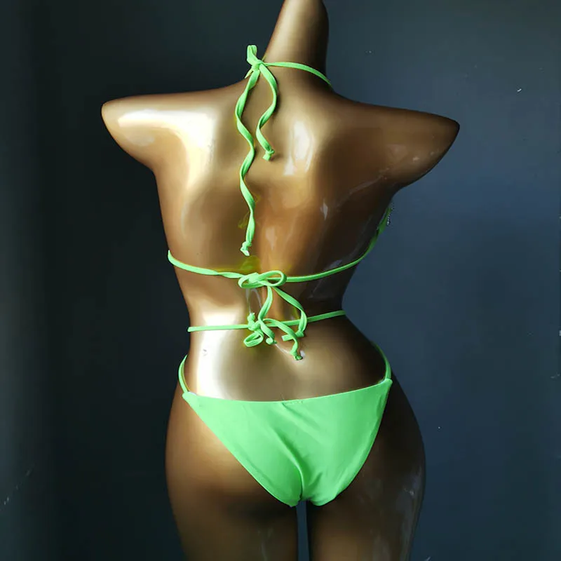 NEW STOCK 3Colors Diamond Swimwear Long Ties Fringes High Leg Brazilian Crystal One Piece Swimsuit