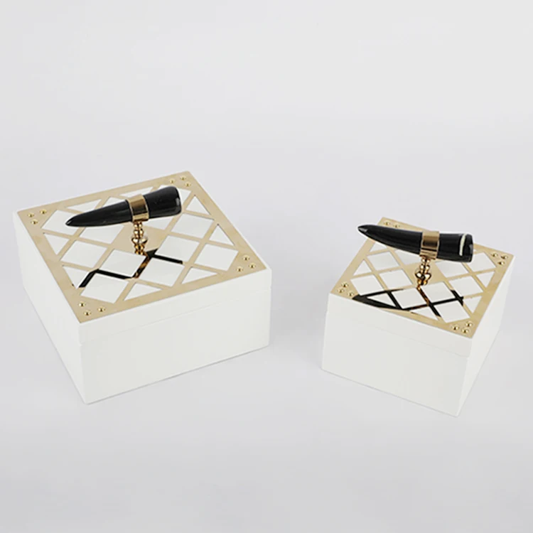 Gold jewelry box vintage small necklace earring jewelry box