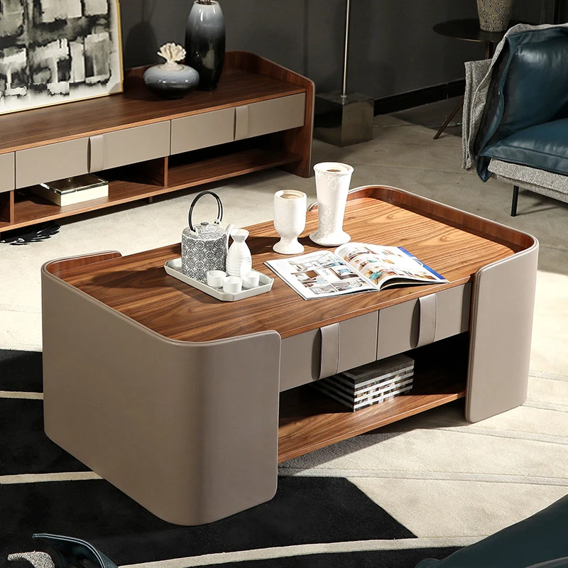 Living room oak furniture modern design coffee table wooden center coffee table