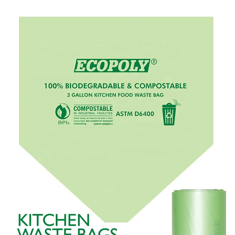 GREEN PLA scent kitchen tidy trash waste plastic garbage bag