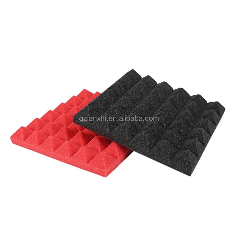 High density wedge shaped sound insulation and absorbing foam panels polyurethane filter sponge
