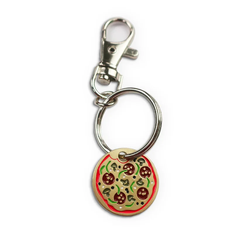 Custom trolley coin keychain Ornament Metal Keyring Coin Holder Supermarket Shopping Cart Chip Key Chain Hanging Token