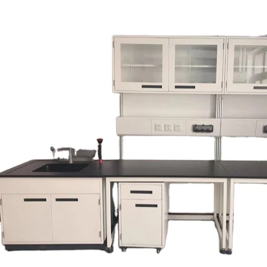 Лабораторная мебель, односторонние лабораторные мобильные стальные столы