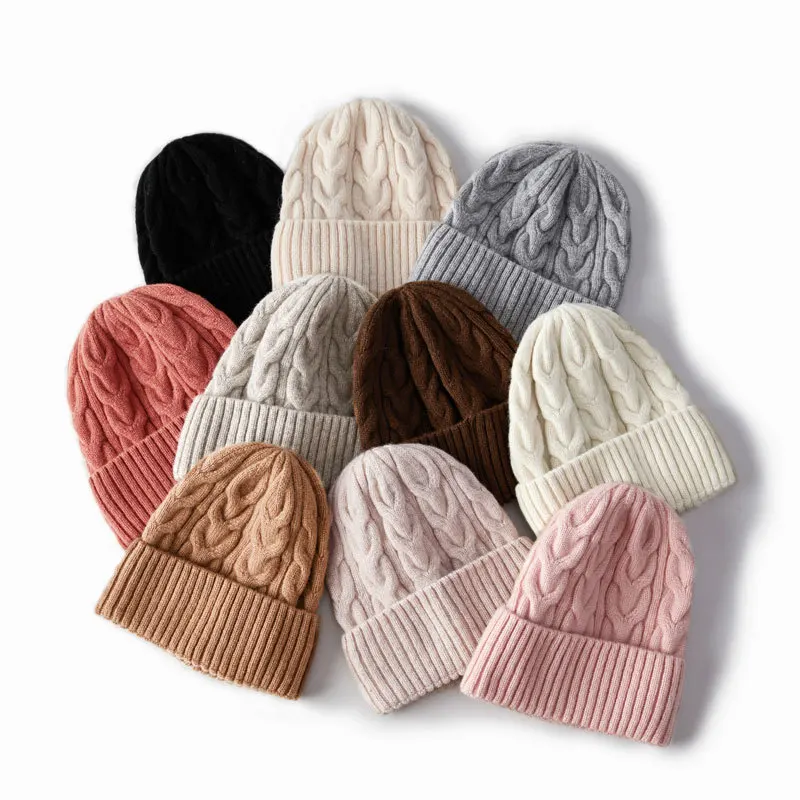 Fashion Knitting Beanie Hat for Women,Custom Wool Warm Women Cap Thermal Knitting Hip Knitted Winter Hats