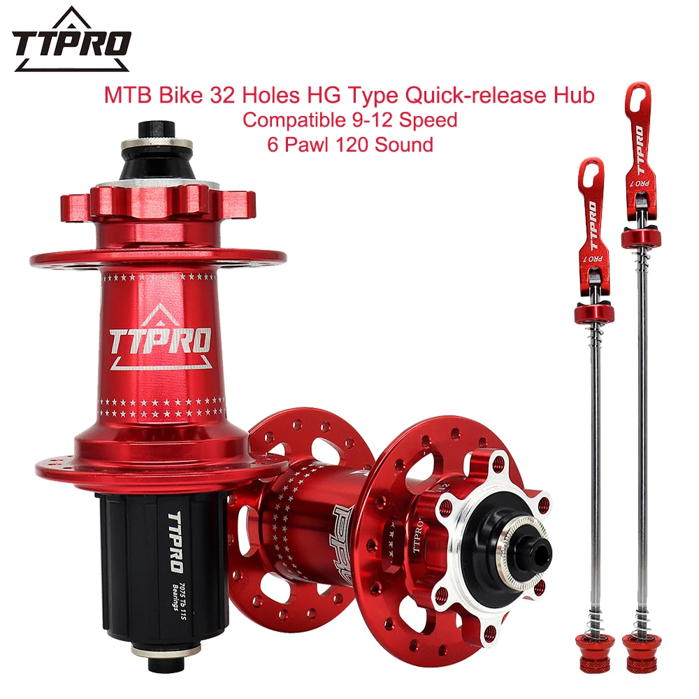 Ступица TTPRO MTB с 32 отверстиями подшипник для горного велосипеда Задняя h 120 звук шумным кубом 6 пешек 7-12 Скоростей HG