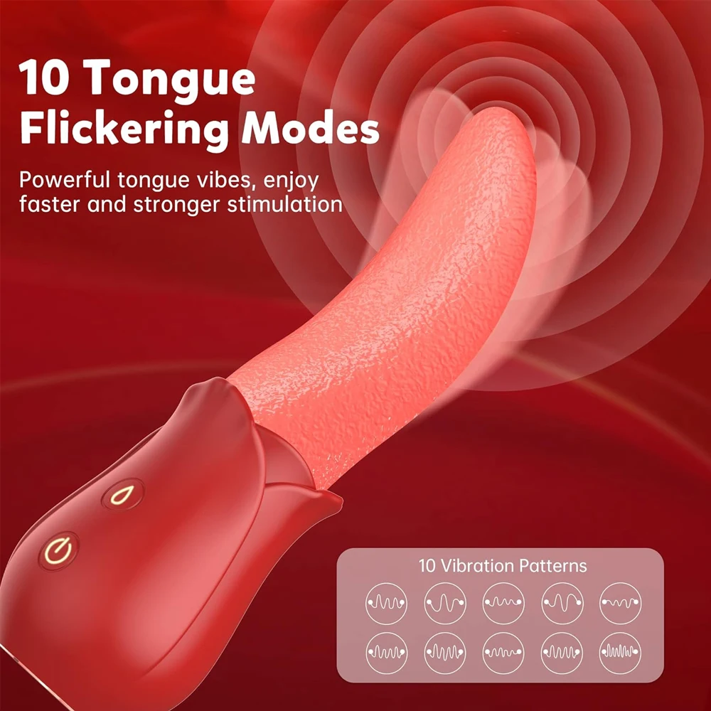 Hot Selling Female Masturbation G spot Clitoris Sex Toy for Women Stimulator Nipple Massager Realistic Tongue Licking Vibrator