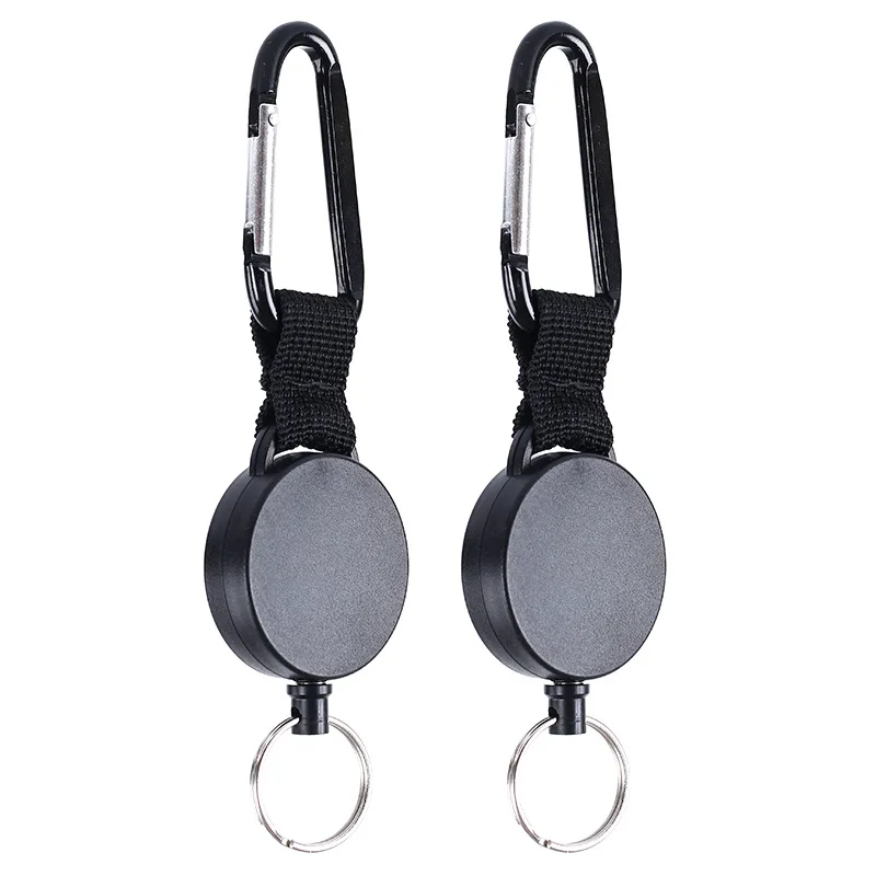 Keychain Pull ID Reel Anti Lost Heavy Duty Carabiner Retractable Yoyo Clip Badge Holder with Key Ring
