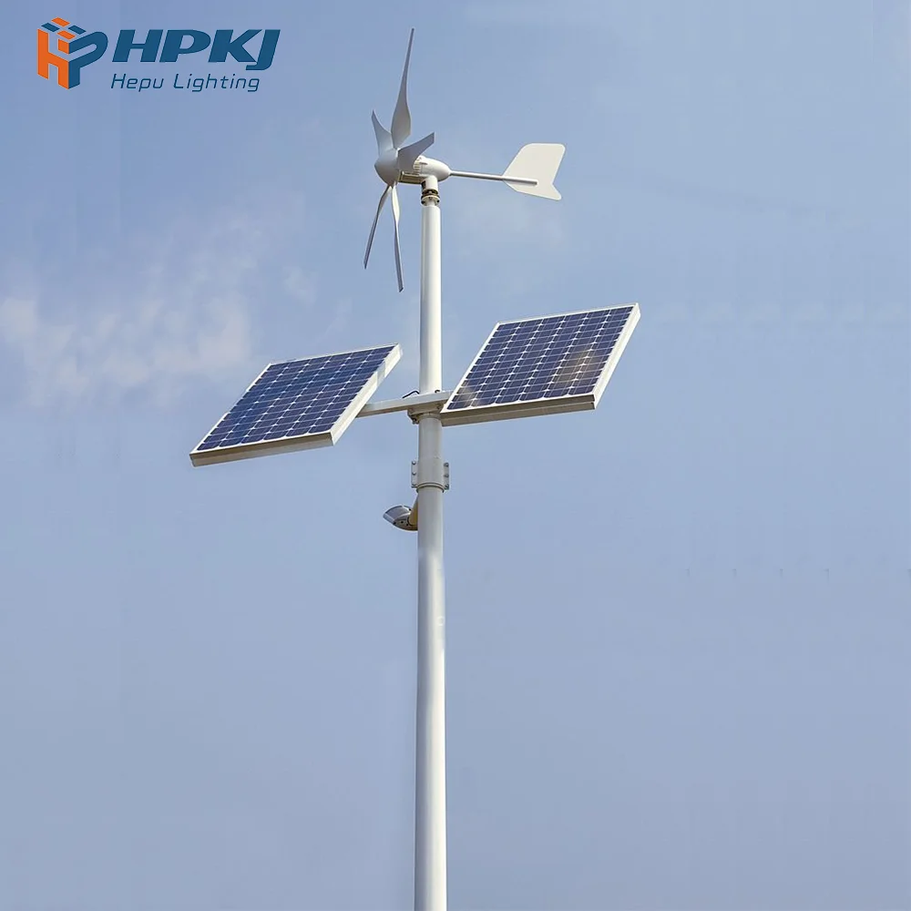 Wind Turbine Farm Desert Park Wind and Solar Hybrid Powerpower Led Light 1KW 2KW 3KW 4KW 5KW Lithium Iron Phosphate 75 80 IP65