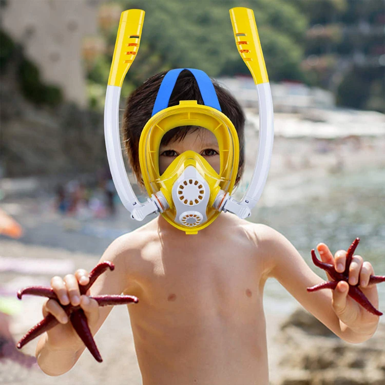 2020 new Professional Children Snorkel Diving Mask for kids Swimming Training Full Face Mask Scuba Equipment support Camera