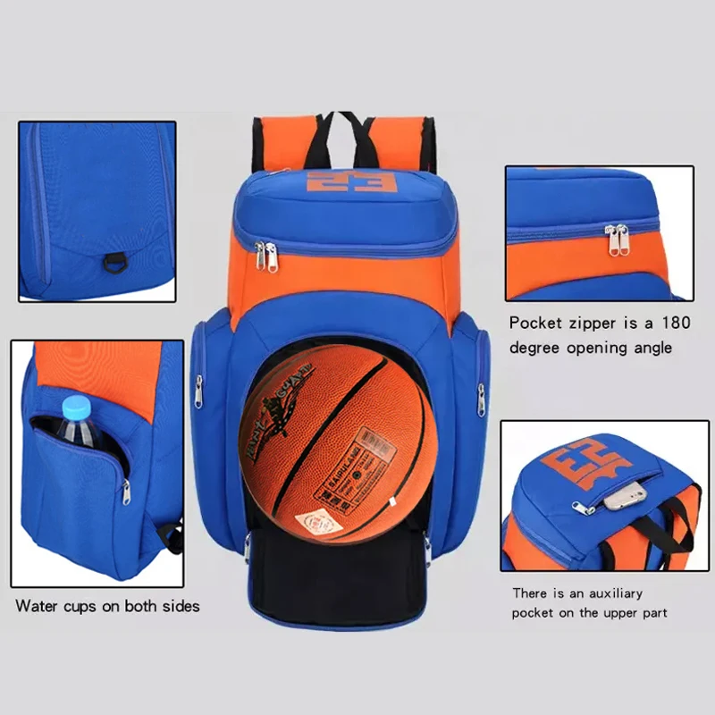 Custom Logo Mochilas Sports Bag Youth Soccer Volleyball Football Back Pack Wholesale Basketball Bookbags Backpack