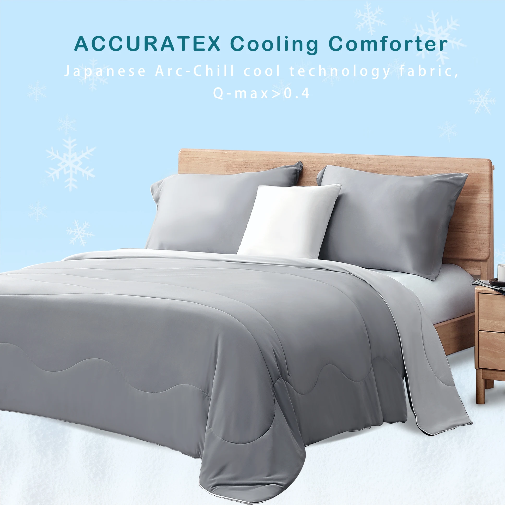 Cooling Comforter Queen Size,Q-Max > 0.45 Arc-Chill Cooling Fiber, Lightweight Cool Blanket for Hot Sleepers and Night Sweats