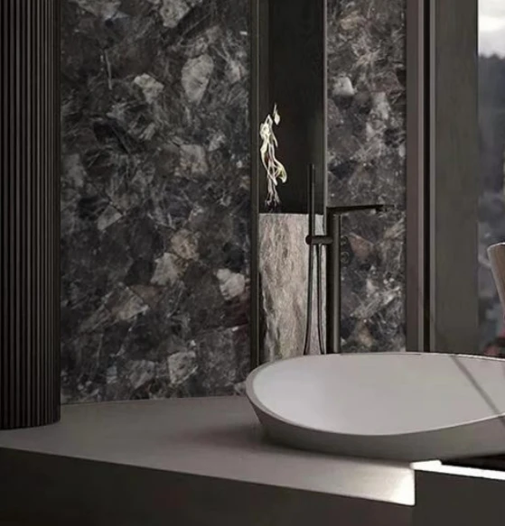 Luxury  Multicolor Semi Precious Stone Agate Composite Semi Stone Used Table Top Island top Precious Onyx Agate Stone