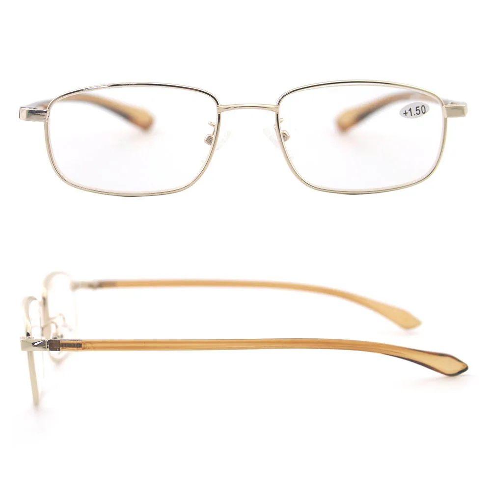 Cheap Men Reading Glasses Women Presbyopic Glasses Elderly Metal Frame Hyperopia Diopter  Prescription Eyeglasses