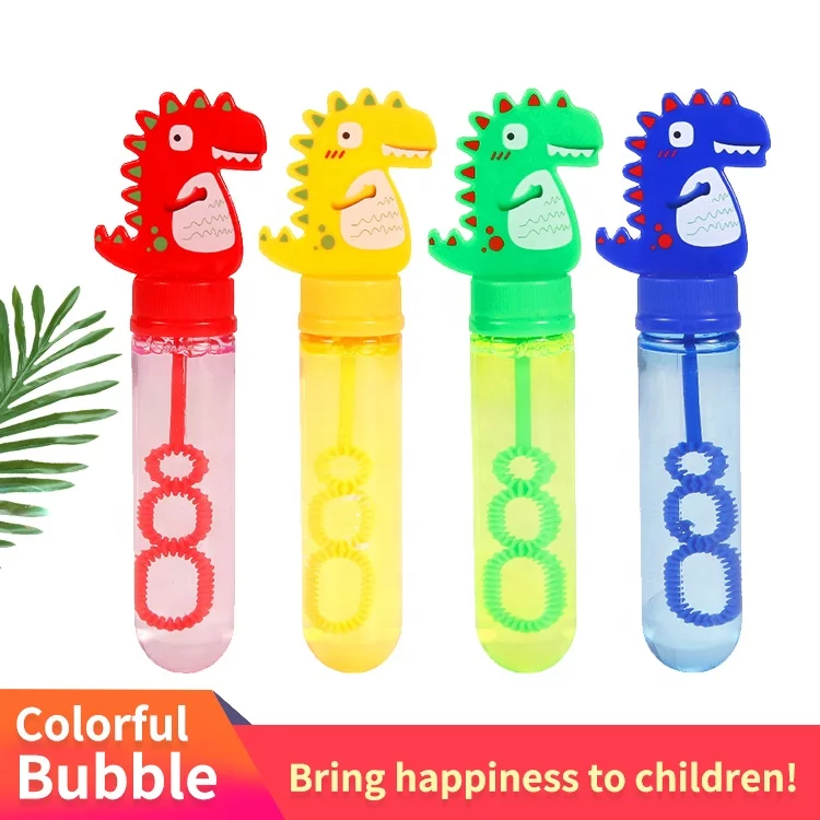 Kids summer outdoor toy Cartoon mini dinosaur bubble wands colorful animals bubble toys