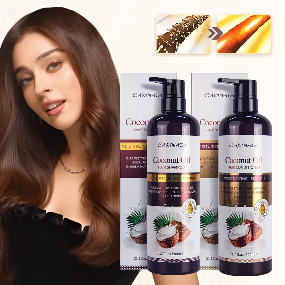 hair products Private Label organic Hair Care Shampoo Supplier Shampoo Conditioner Moisture Coconut oil hair Shampoo