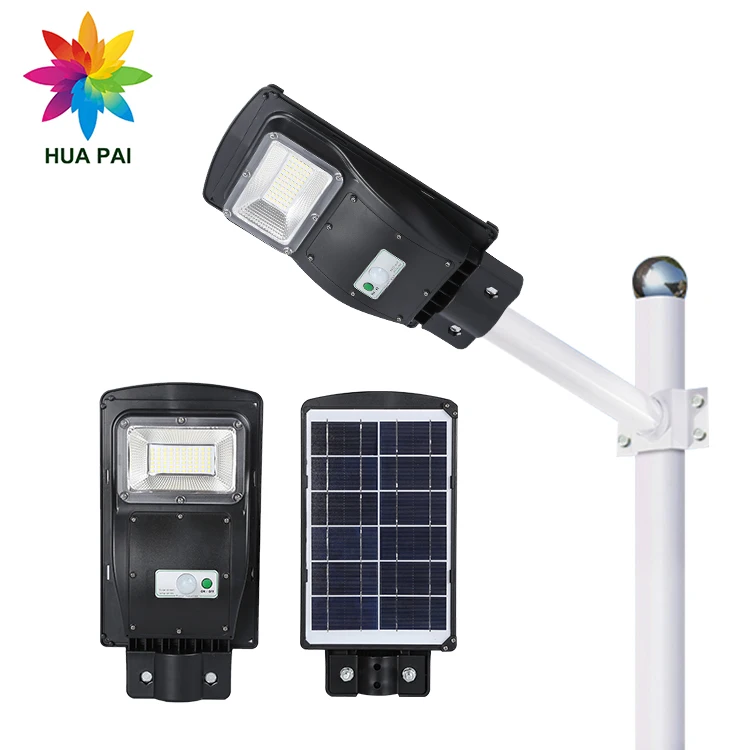 Уличная светодиодная Солнечная лампа HUAPAI высокой яркости Ip65 водонепроницаемая 30 Вт 60 90 120 все в одном