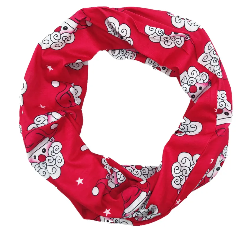 High Quality Christmas Old Man Pattern Infinity Loop Scarf with Hidden Zipper Pocket for Women Lightweight Solid Color Scarf
