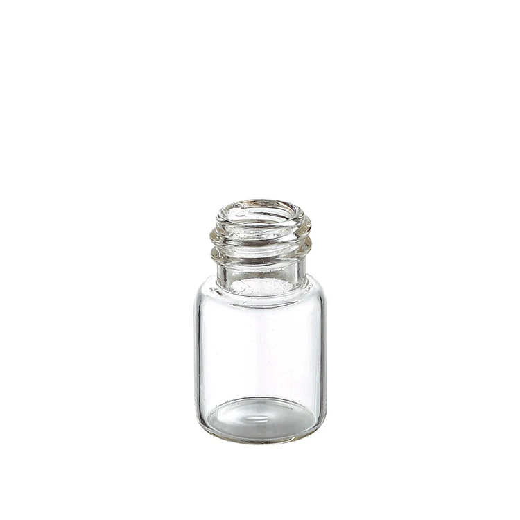 pharmaceutical glass vial mini small 2ml 3ml 5ml 7ml 10ml 15ml 20ml 30ml thin glass bottle with blue press and screw cap