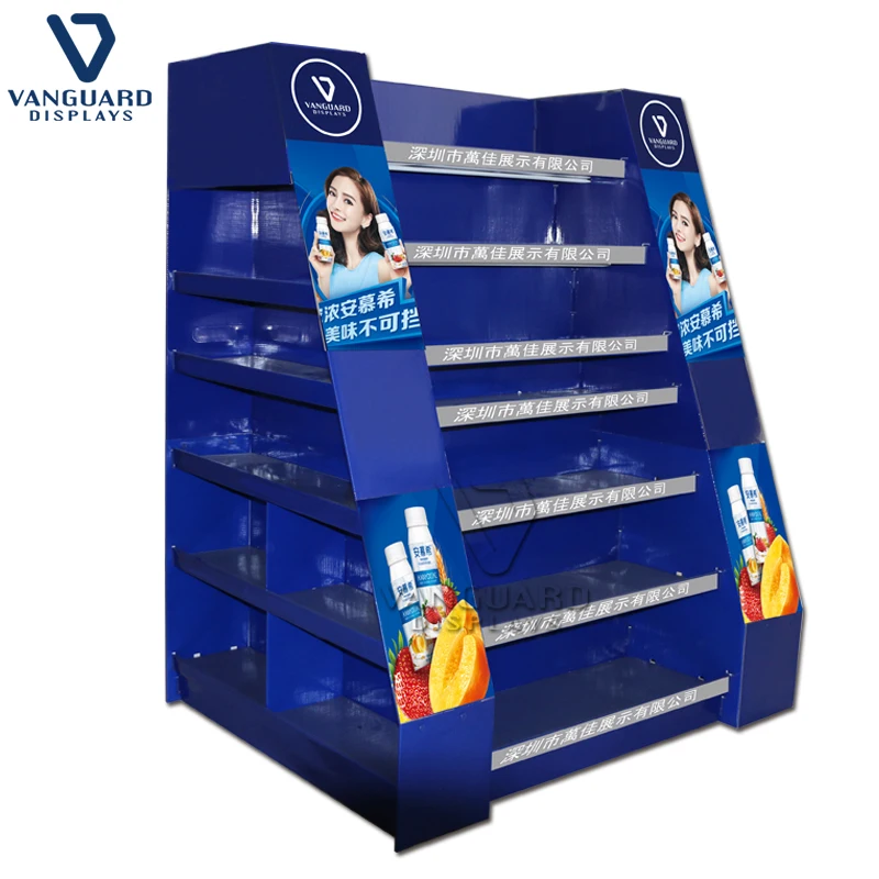 
Custom Retail Milk Beverage Cardboard Corrugated Paper Pallet Display Stand Rack for Supermarket 