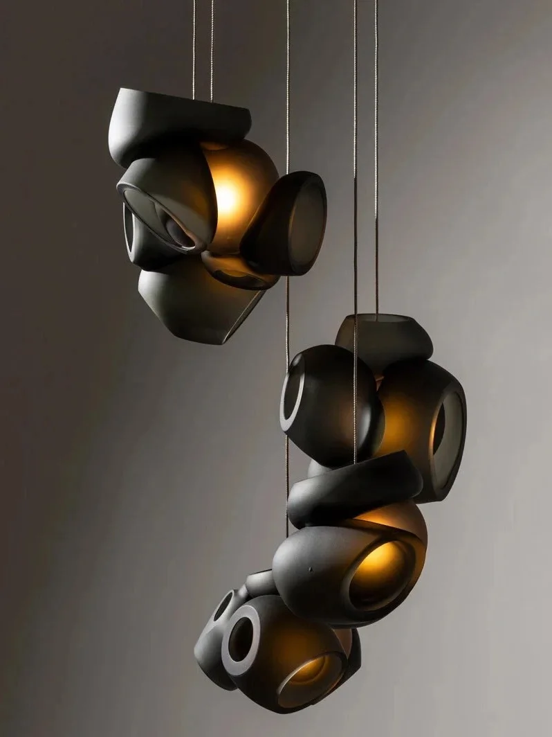 New Designer postmodern rose chandelier black and white combination art chandelier hotel lobby ballroom engineering light