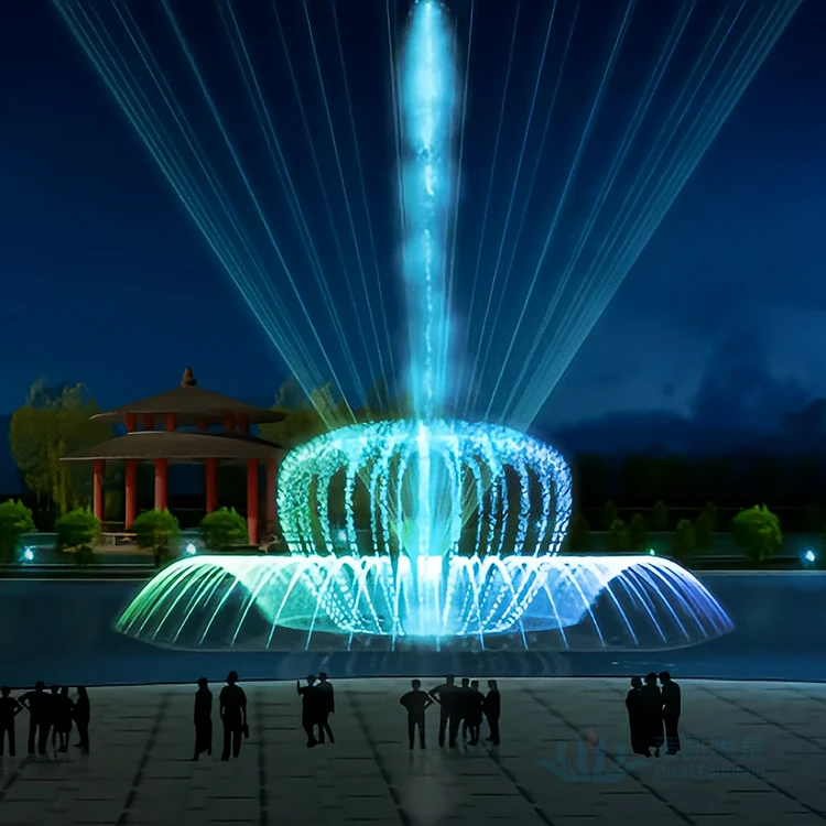 Hot-sale Customized Outdoor Large-scale Lake Water Musical Fountain DMX Light Water Screen Movie