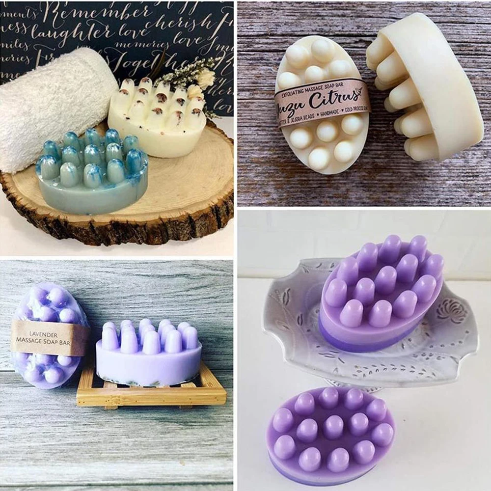 Tools DIY Oval Shape Soaps Resin Crafts Cavity 3D Handmade Massage  chocolat planter cement  Making Mould Silicone Soap Molds