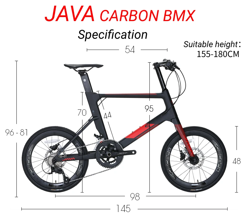 Java CL-CB-ROAD 451 wheel set 22 inch carbon fiber small wheel Bike road Bicycle Hydraulic disc brake 18 speed city BMX cycling
