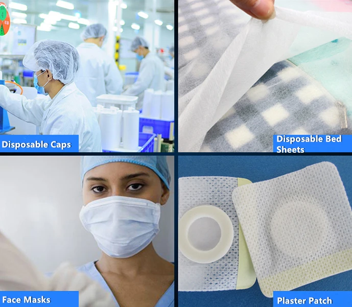 Factory Wholesale Different Colors Spunbond PP Non Woven Fabric Rolls for Medical Hospital Face Mask