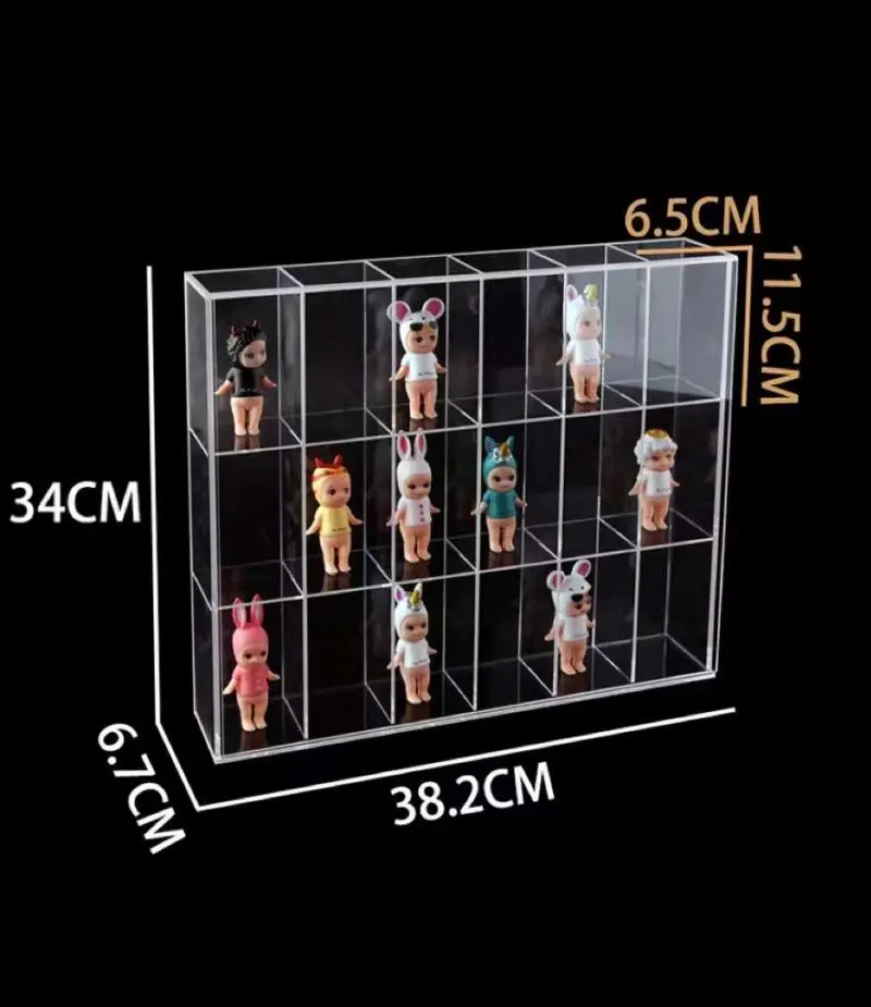 Spring Sgn Dustproof Pop Mart Blind Box Series Mini Figures Acrylic Display Rack Organizer Storage Box for Toy Collection