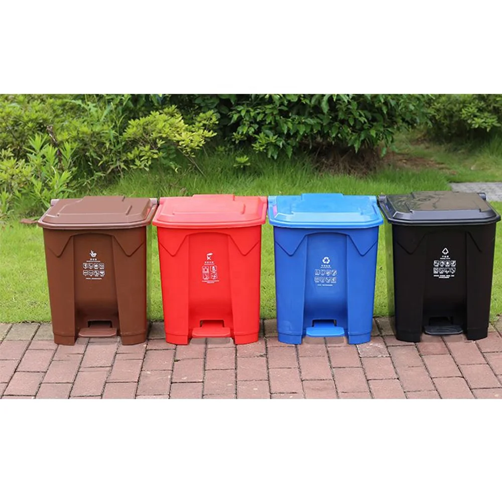 15L прямоугольная пластиковая ножная педаль мусорное ведро
