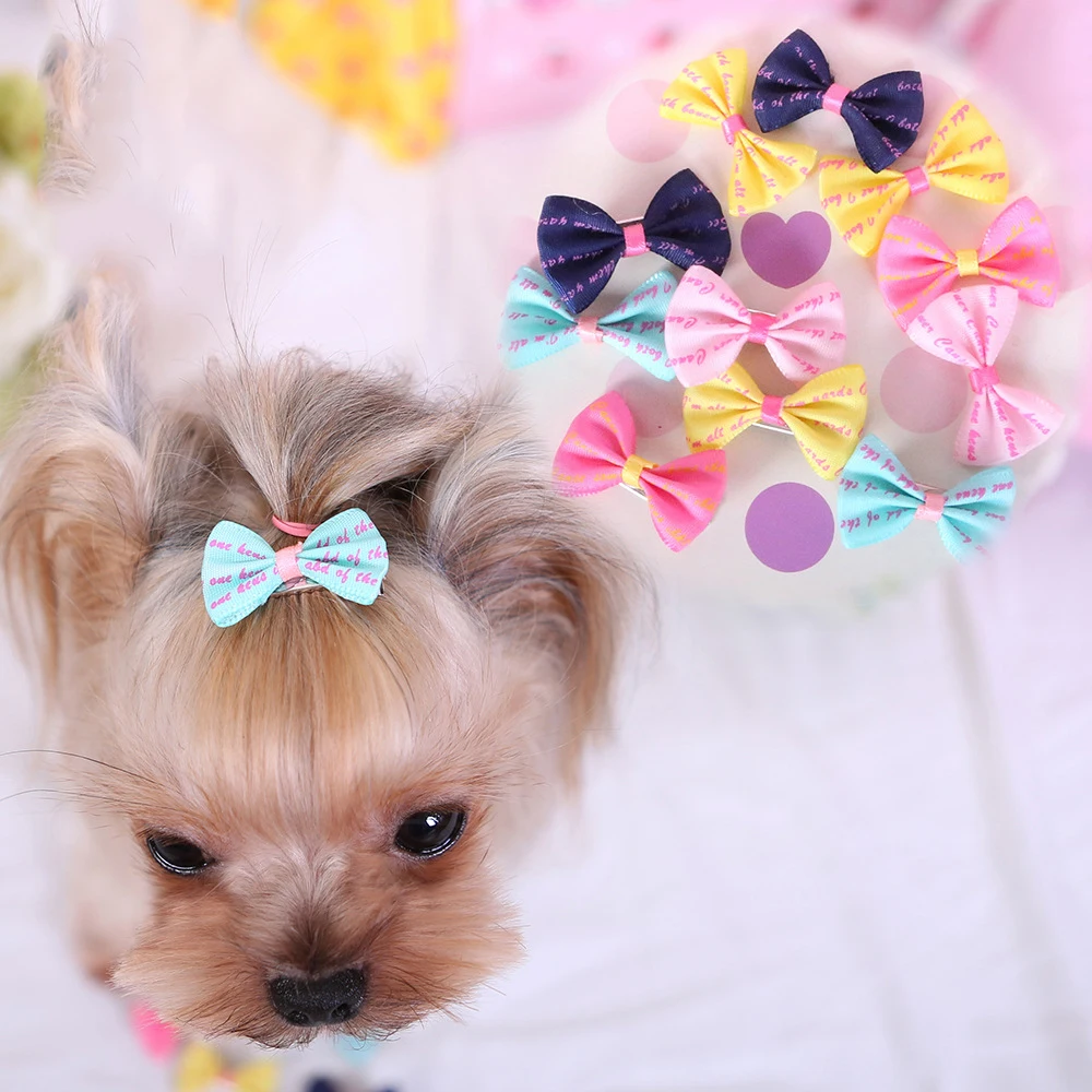 Factory Wholesale Fashion Handmade Pet Bow Hair Clip Headdress Grooming Bow-knot Hairpin Dog Cat
