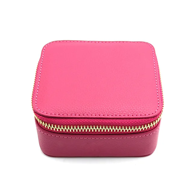 Professional Excellent Quality Travel Use Leather Jewelry Gift Box Packing with zipper box