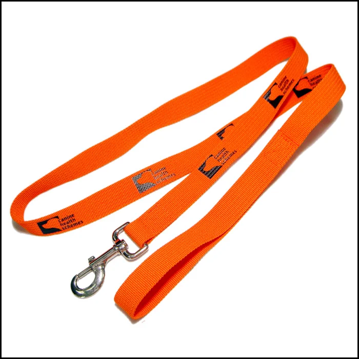 Cheap Price Custom Logo Silk Printing  Nylon Fabric Walking Leading Pet Dog Leash With Strong Metal Hook