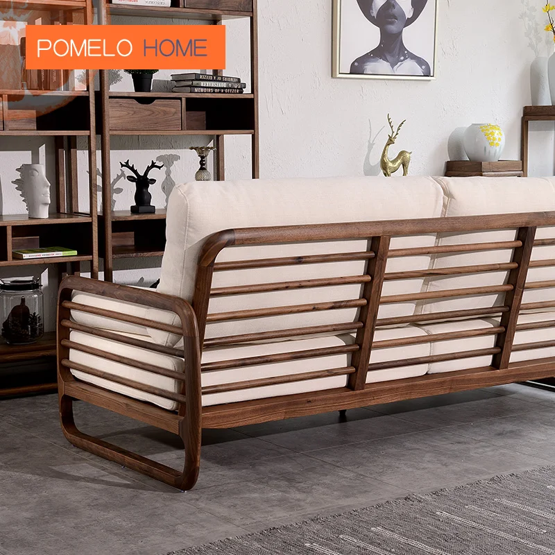 Pomelohome Imported North American black walnut single person sofa household living room supplies are hand-polished