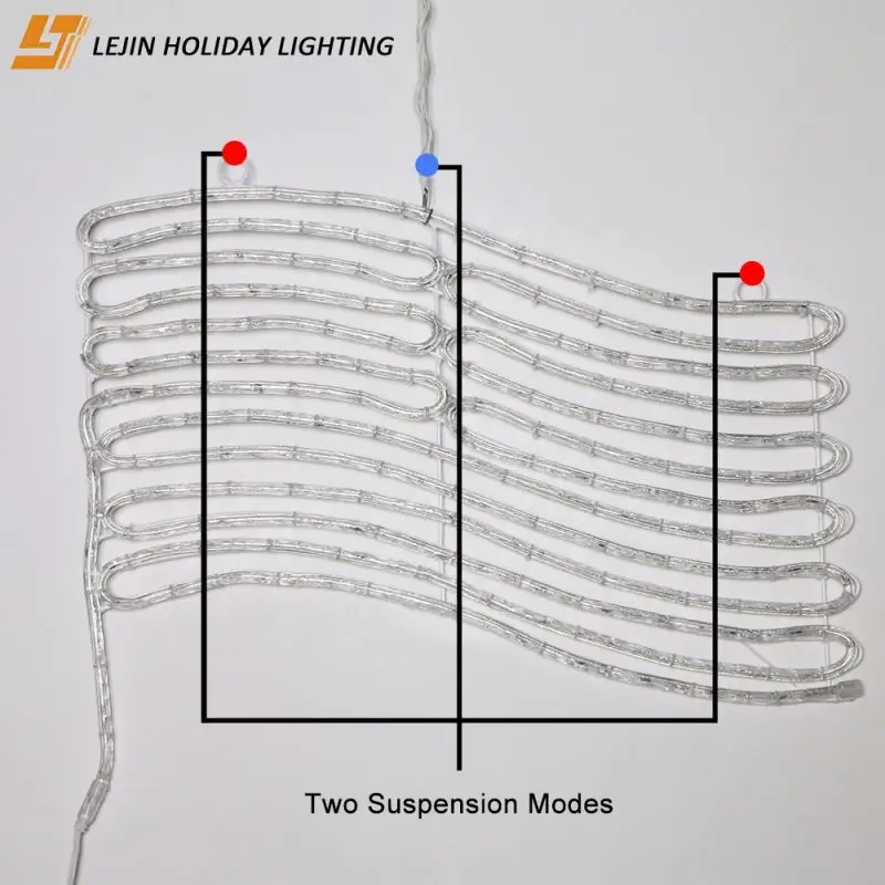 National Day decoration IP65 waterproof led rope light 110V flag 2d hanging led motif light for Festival