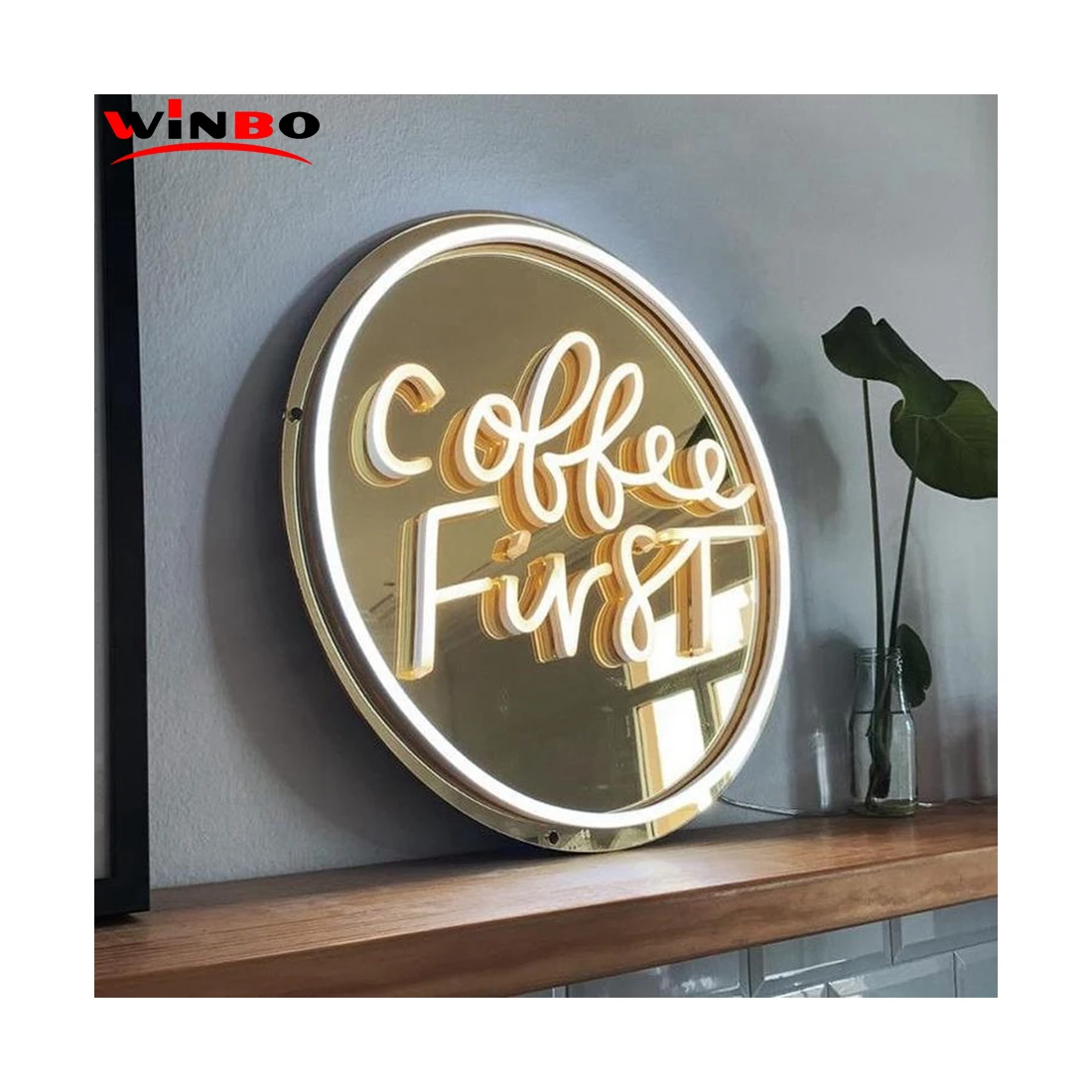 Winbo Personalized Led Sign Neon Custom Made Wall Mount Babe Mirror Acrylic Led Neon Sign