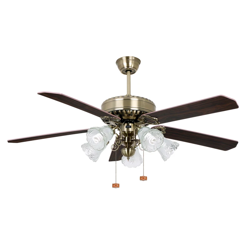 Luxury decorative Chinese style home appliances 60' inch 5pcs plywood blades ceiling fan with light and remote control
