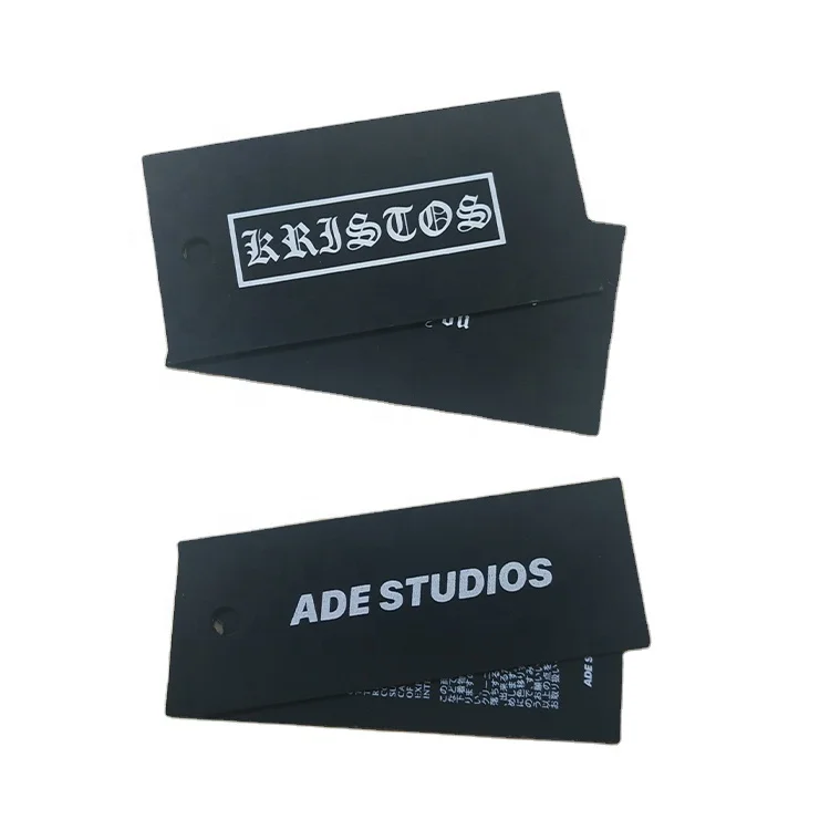 
Cheap Custom Design Printing Name Logo Paper Garment Hangtag Labels Clothing Hang Tags with String 