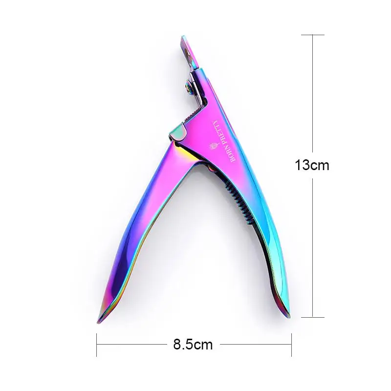
BORN PRETTY 1 Pc Rainbow Stainless Steel False Tips Edge Cutter Cuticle Nail Nipper Clipper Nail Art Tool 