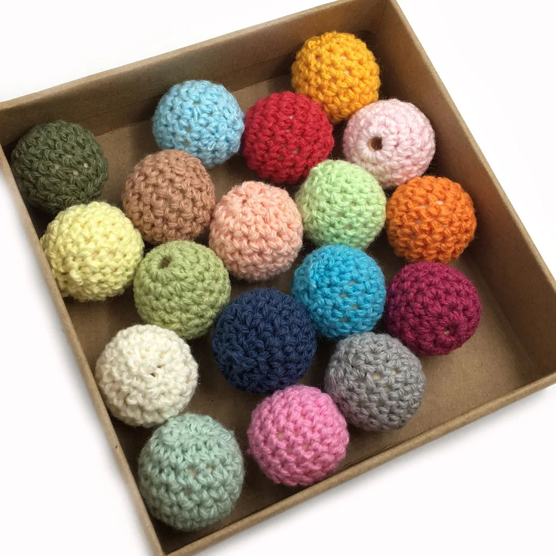 Wholesale DIY Certified 16mm 20mm Teething Crochet Wooden Round beads for Dummy clip Necklace Bracelet