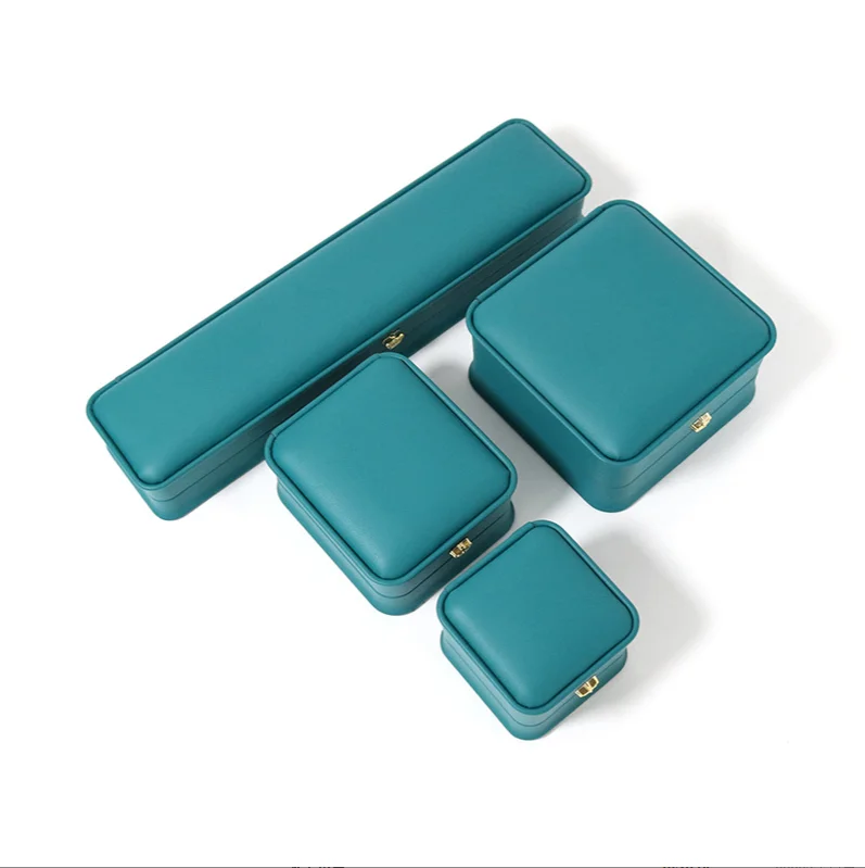 2022 FASHION dark green jewellery  box jewelry package can box PU Joyeria