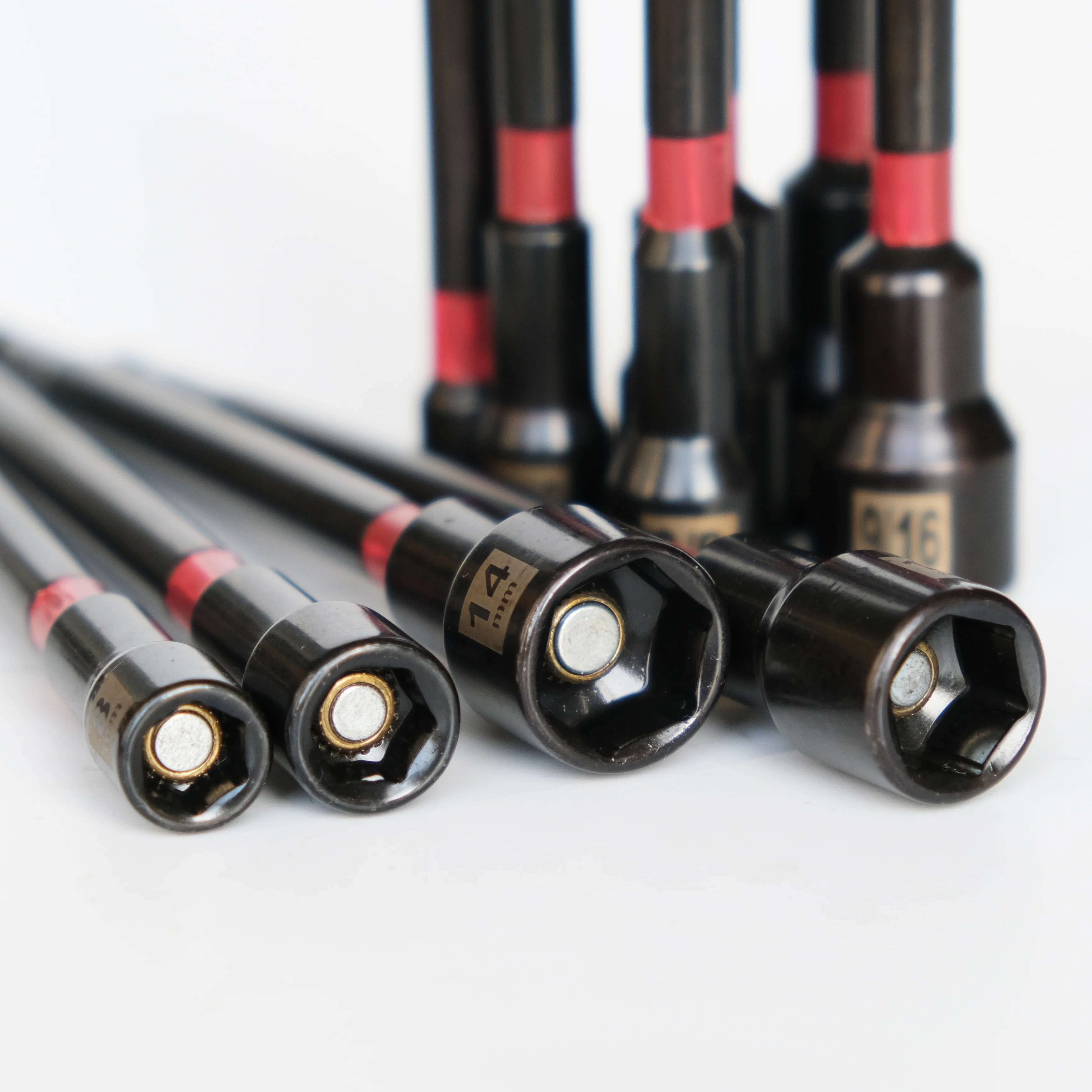 14 Pcs Power Nut Driver Set Impact Grade Magnetic Nut Setters 1/4Inch Hex Shank 150MM